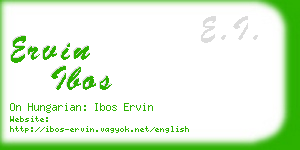 ervin ibos business card